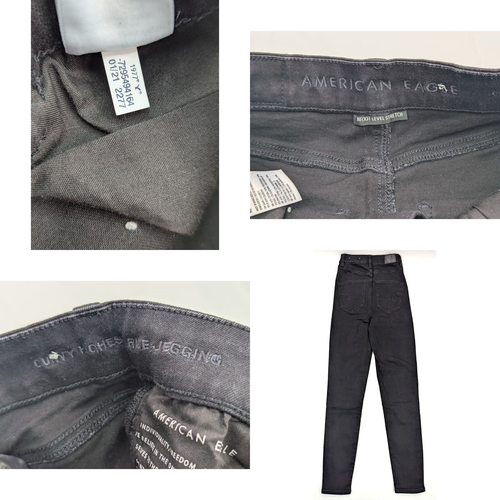 American Eagle Outfitters American Eagle Outfitters Jegging Black Denim 00 Reg Womens Stretch High Rise 29 Inseam 5-Pocket Denim Jeans Size 24" / US 00 / IT 34 - 8 Thumbnail