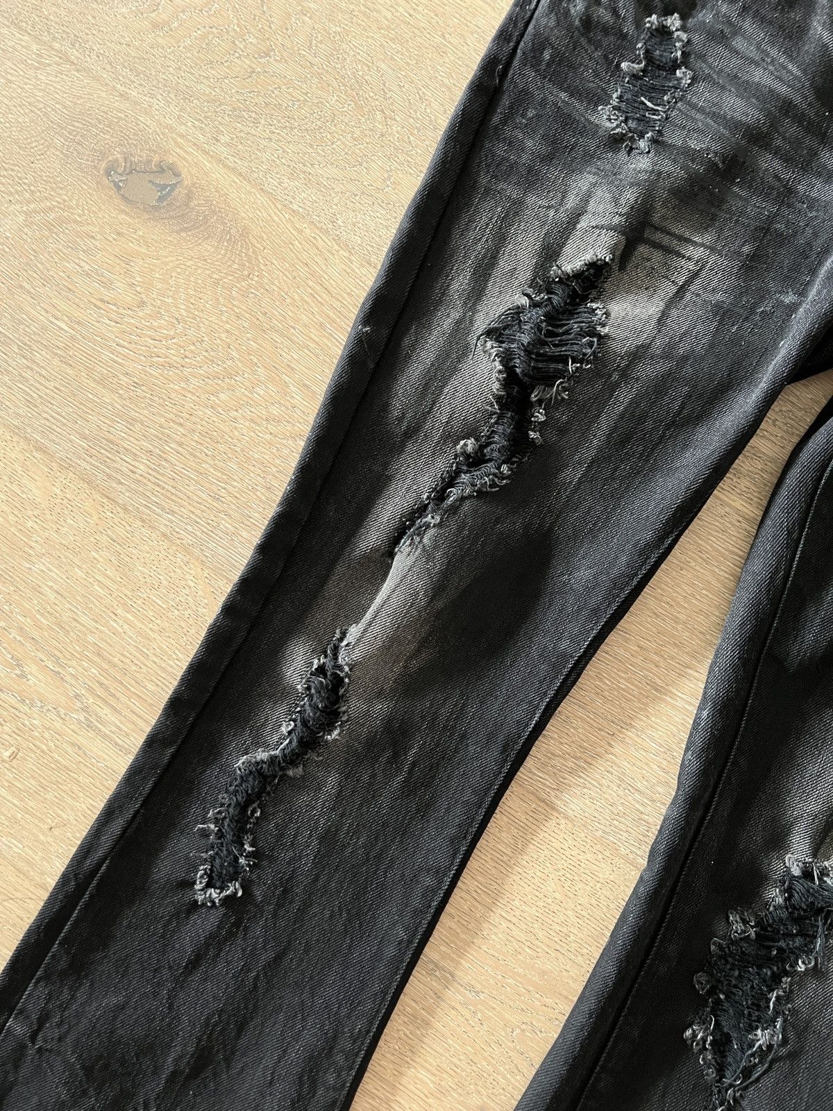 GOSTAR DE FUGA Gostar De Fuga black distressed denim jeans Size US 29 - 4 Thumbnail