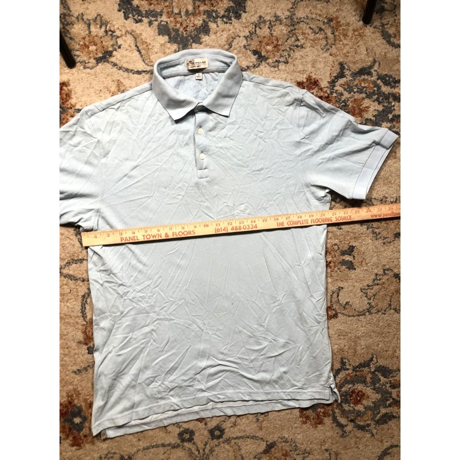 Peter Millar Peter Millar Polo Shirt Mens M Blue Solid Golf Cotton Blend Short Sleeve Size US M / EU 48-50 / 2 - 7 Thumbnail
