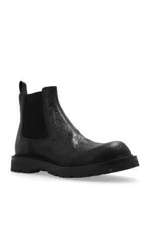 Gucci o1mt1gz0925 Men's Boots With Web in Black Size US 7.5 / EU 40-41 - 2 Thumbnail