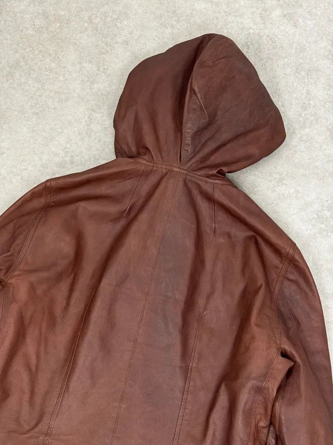 Rick Owens SS2014 Rick Owens Brown Avant-Garde Hooded Leather Jacket Size US M / EU 48-50 / 2 - 6 Thumbnail