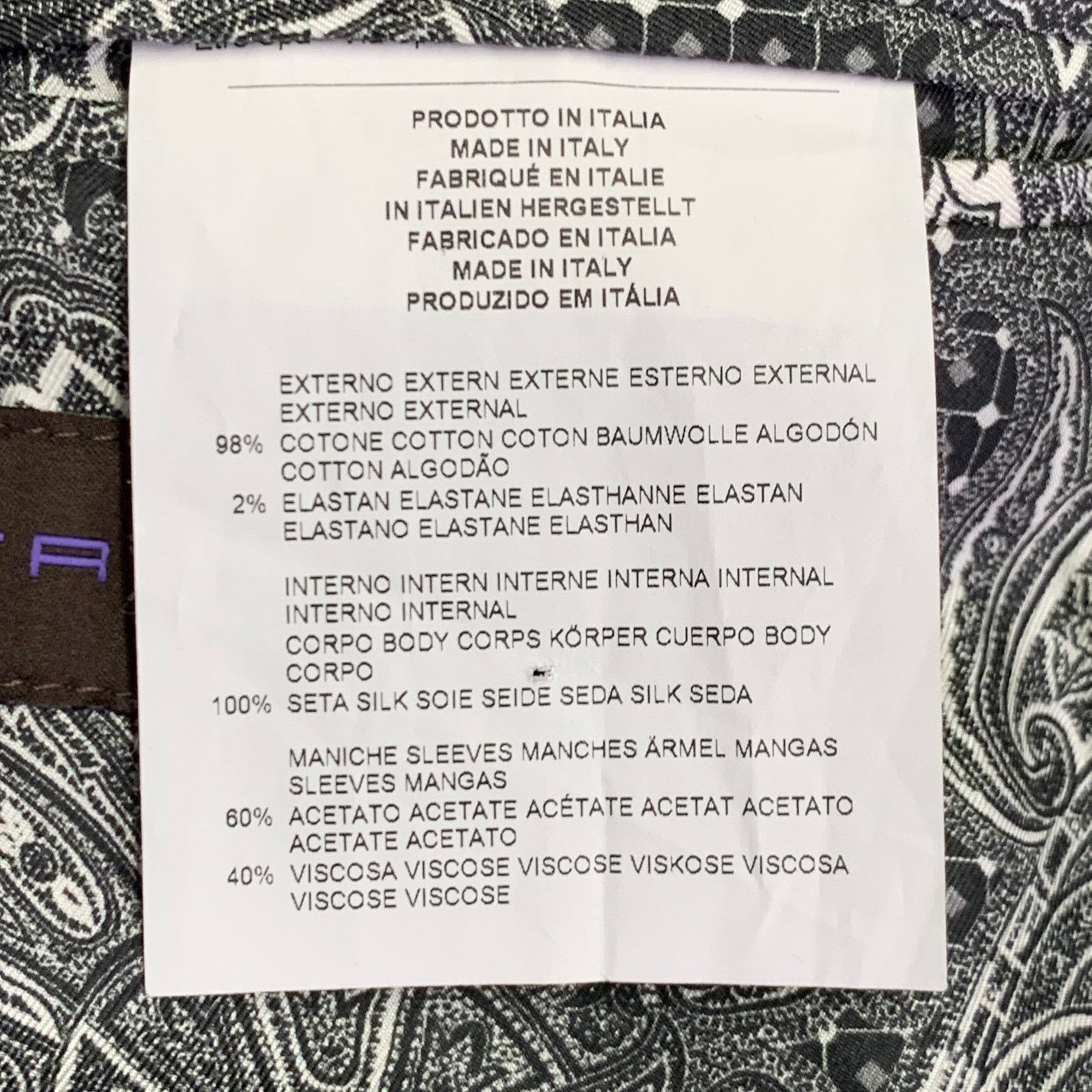 Etro Size 38 Black Corduroy Cotton Blend Notch Lapel Sport Coat Size 38R - 10 Thumbnail