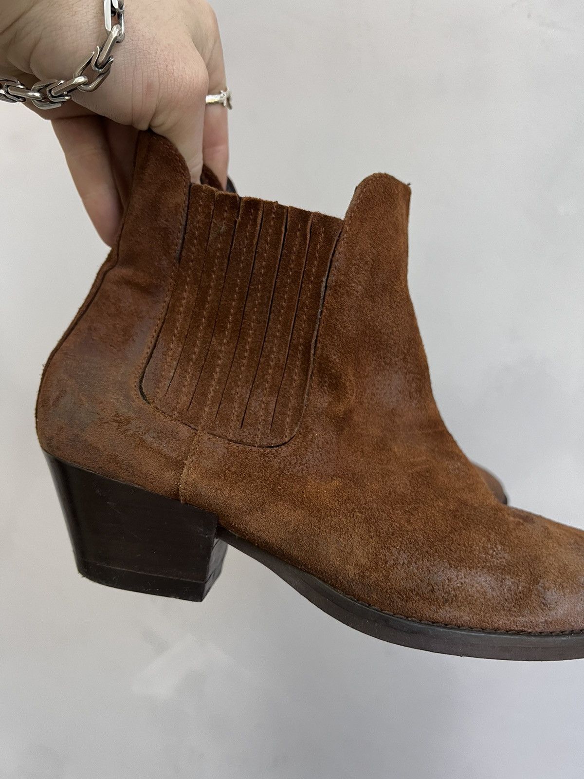 14th Addiction × KMRii Leather JAPANESE HIGH AVANT-GARDE Boots RICK OWENS STYLE Size US 7.5 / EU 40-41 - 9 Thumbnail