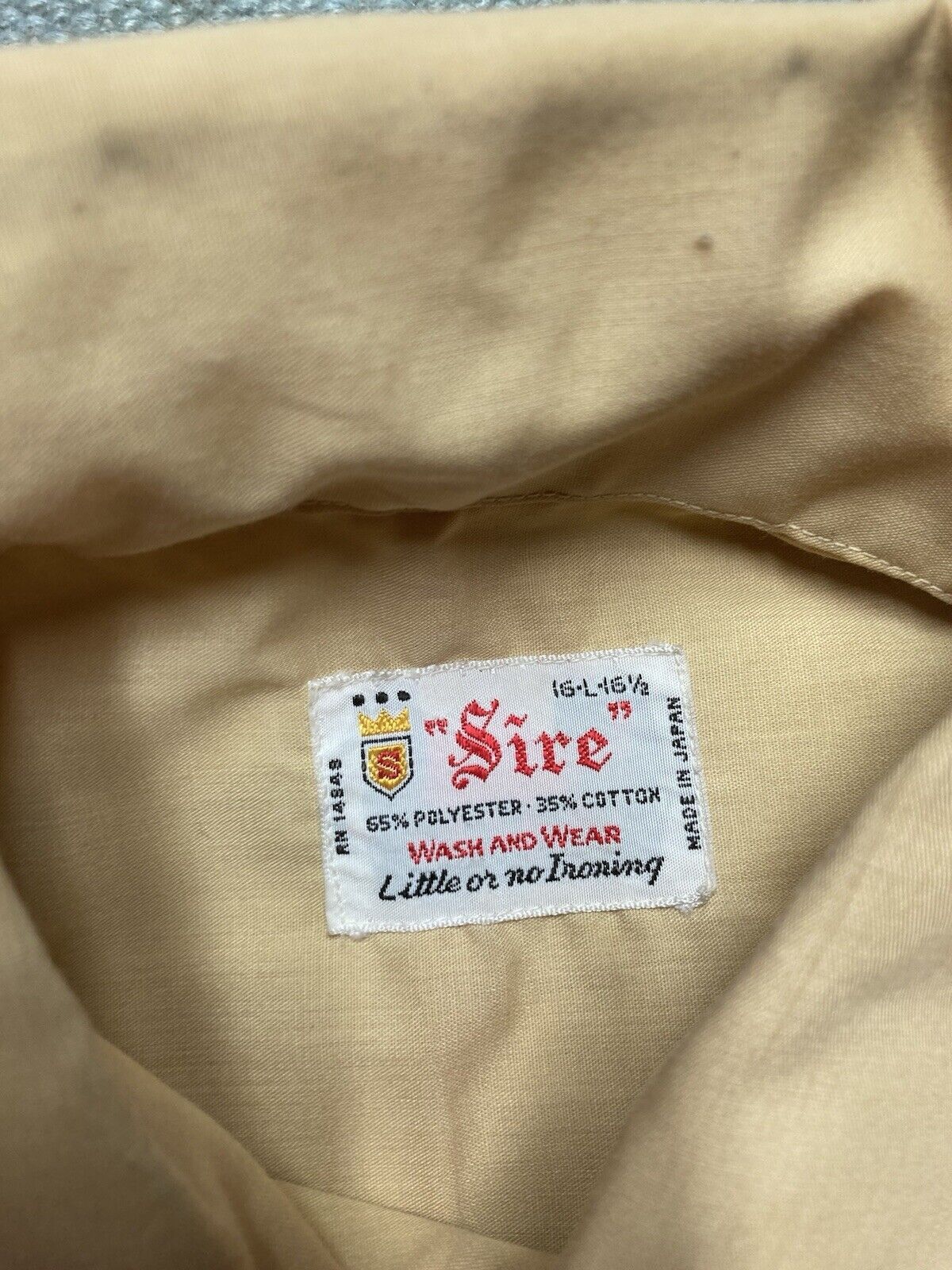 Vintage VTG 60s button shirt pale yellow lightweight cotton large Size US L / EU 52-54 / 3 - 5 Thumbnail
