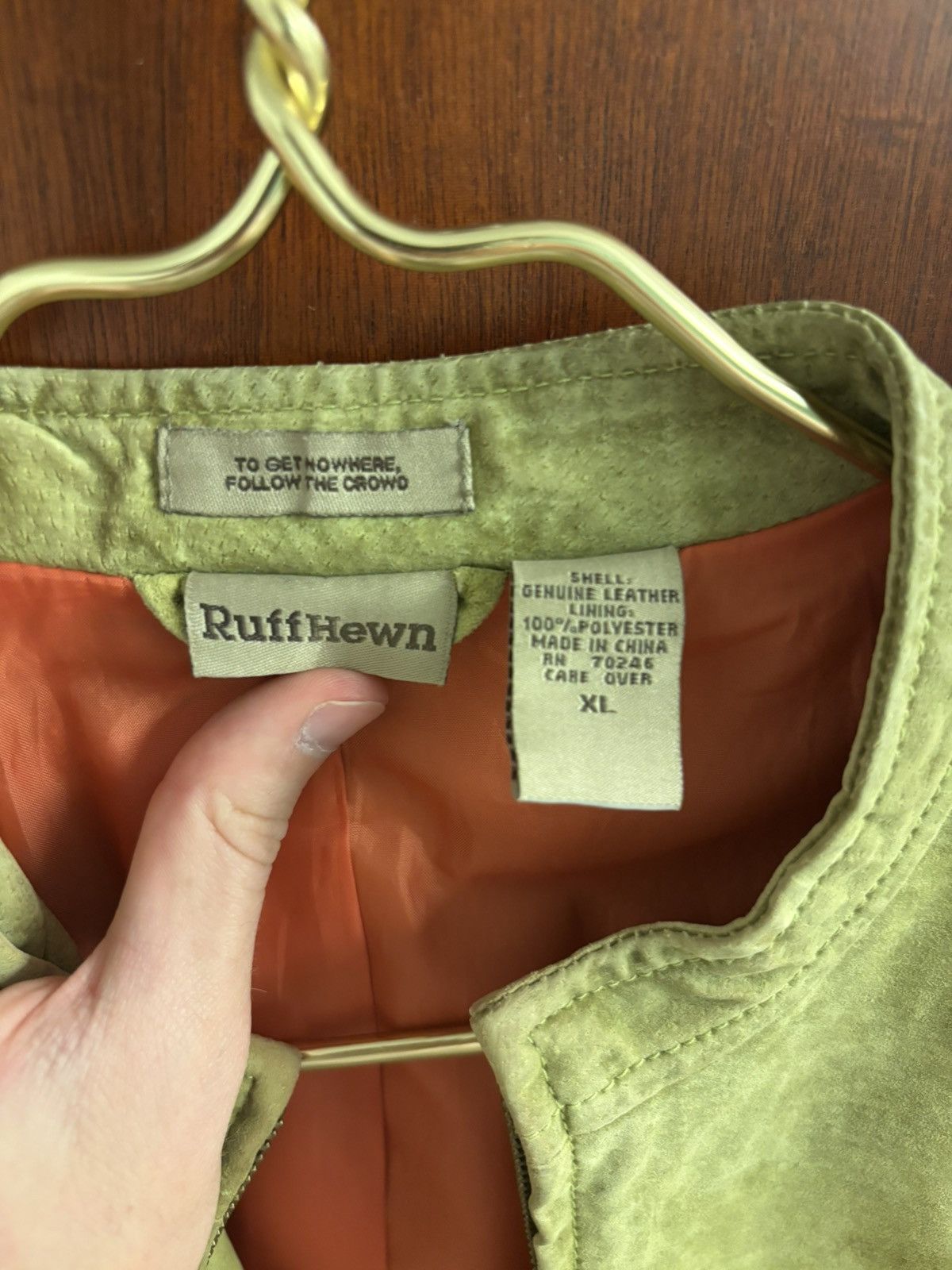 Vintage Green leather cafe jacket Size US L / EU 52-54 / 3 - 4 Thumbnail