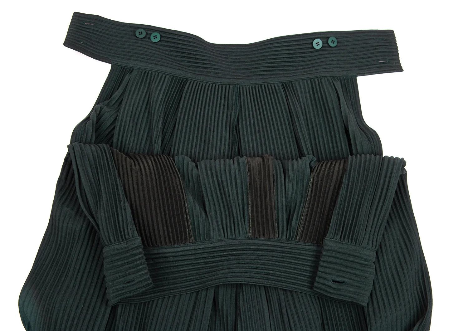 Issey Miyake Pleated Hakama Pants in Dark Green Size US 32 / EU 48 - 7 Thumbnail