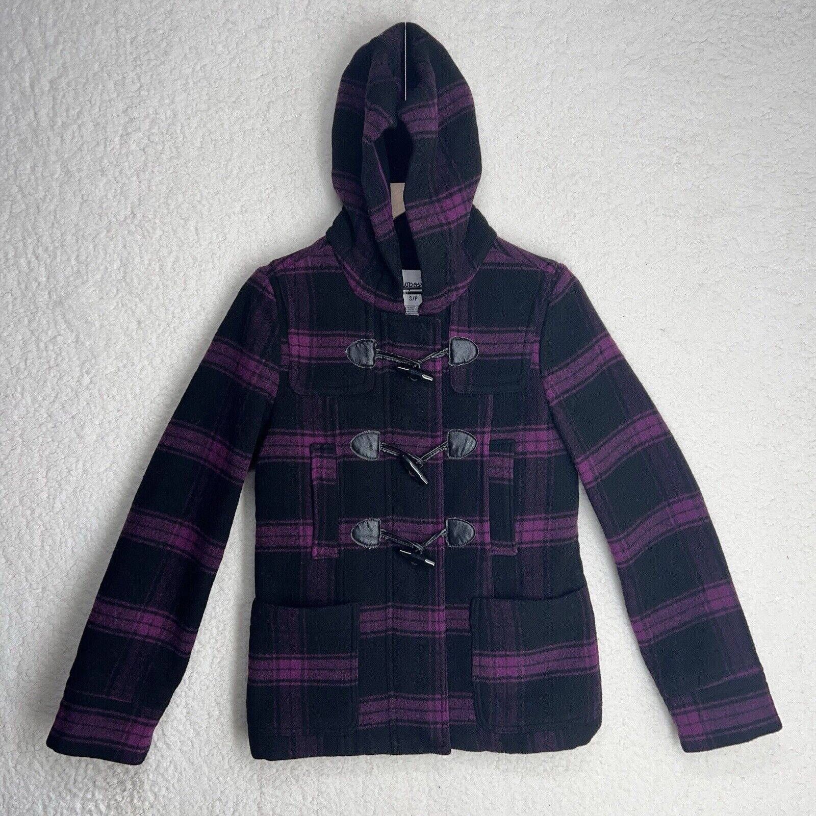 Aeropostale Aeropostale Eighty Seven Black & Purple Plaid Jacket Size S Size XS / US 0-2 / IT 36-38 - 2 Thumbnail