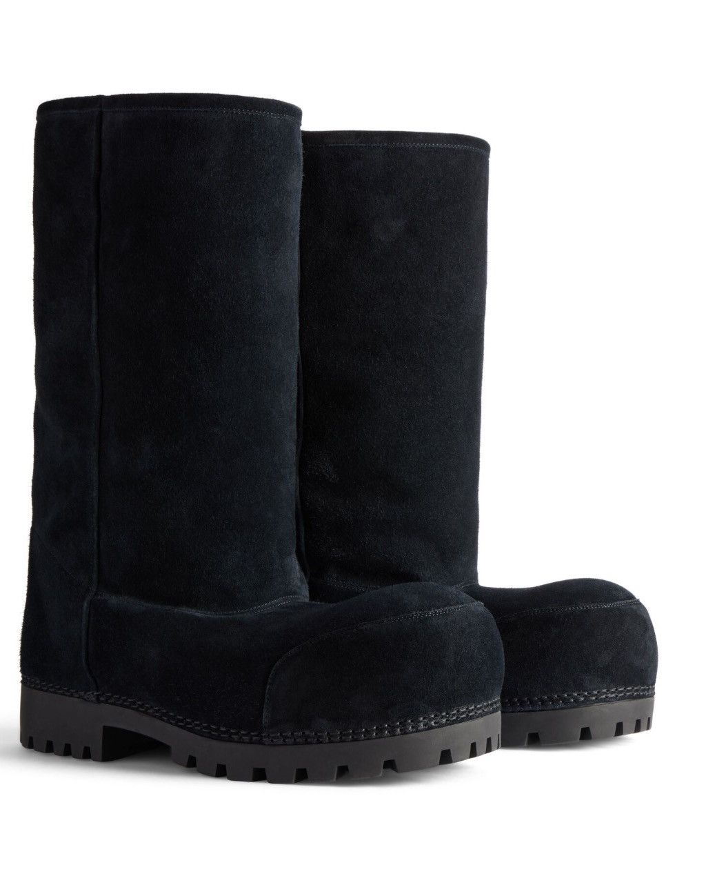 Pre-owned Balenciaga Men's Alaska Fur High Boot In Black