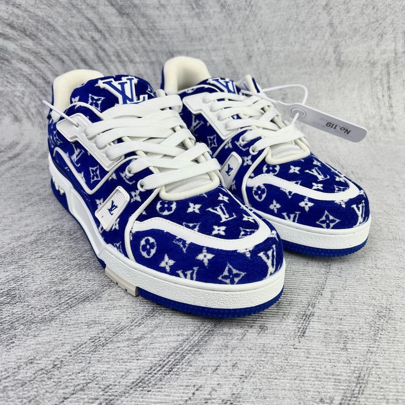 Louis Vuitton Louis Vuitton Blue and White Trainer Sneakers -2508 Size US 8 / EU 41 - 7 Thumbnail