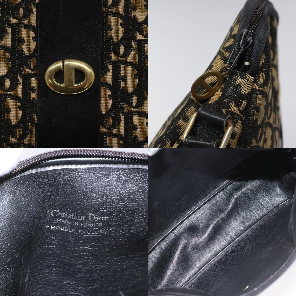 Dior DIOR Trotter Canvas Shoulder Bag Navy Gold Size ONE SIZE - 11 Thumbnail