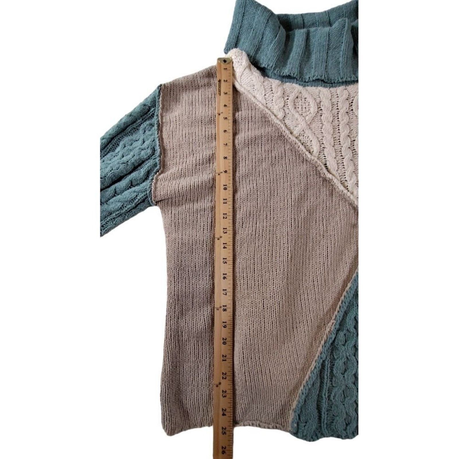 Miss Me Miss Me Colorblock Mixed Media Cable Knit Sweater Large Size L / US 10 / IT 46 - 7 Thumbnail