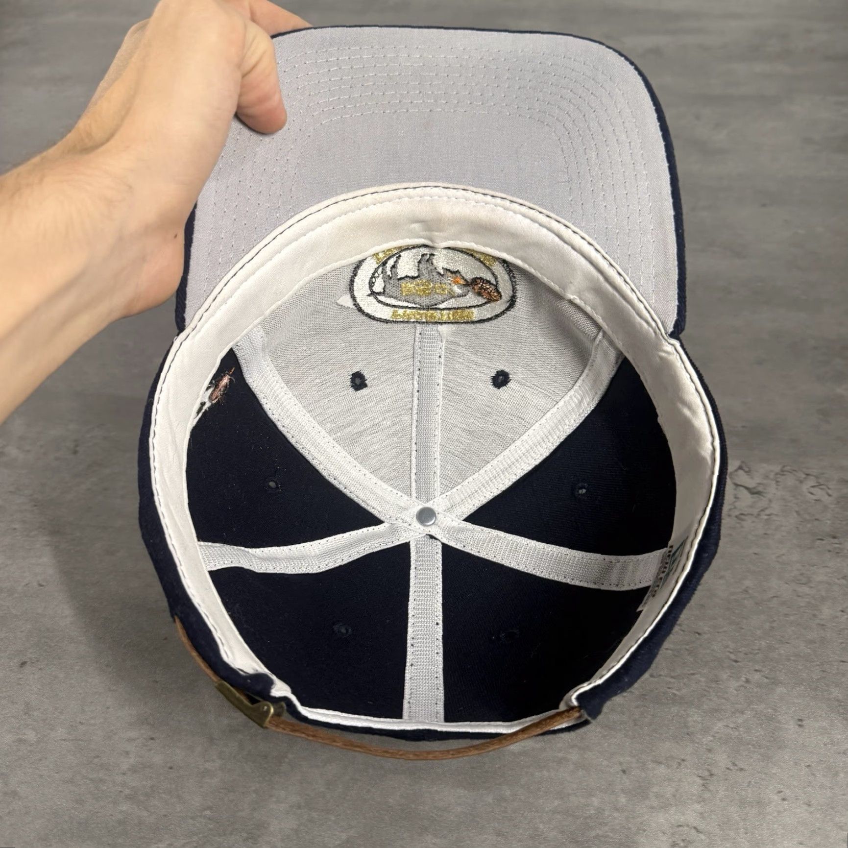 New Era VINTAGE Skeet Trap Clay Shooting Hat Navy Gold Trucker New Era Hunting Gun Cap Size ONE SIZE - 6 Thumbnail