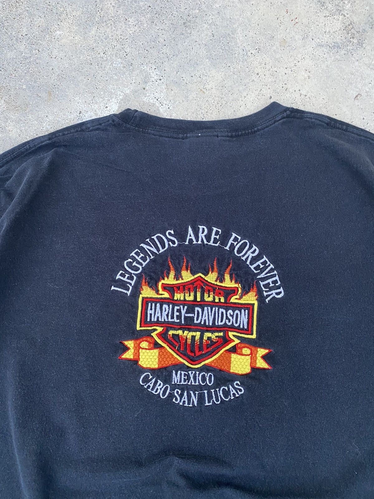Harley Davidson 2000s Harley Davidson Faded Flame Embroidered Tees Size US XL / EU 56 / 4 - 3 Thumbnail