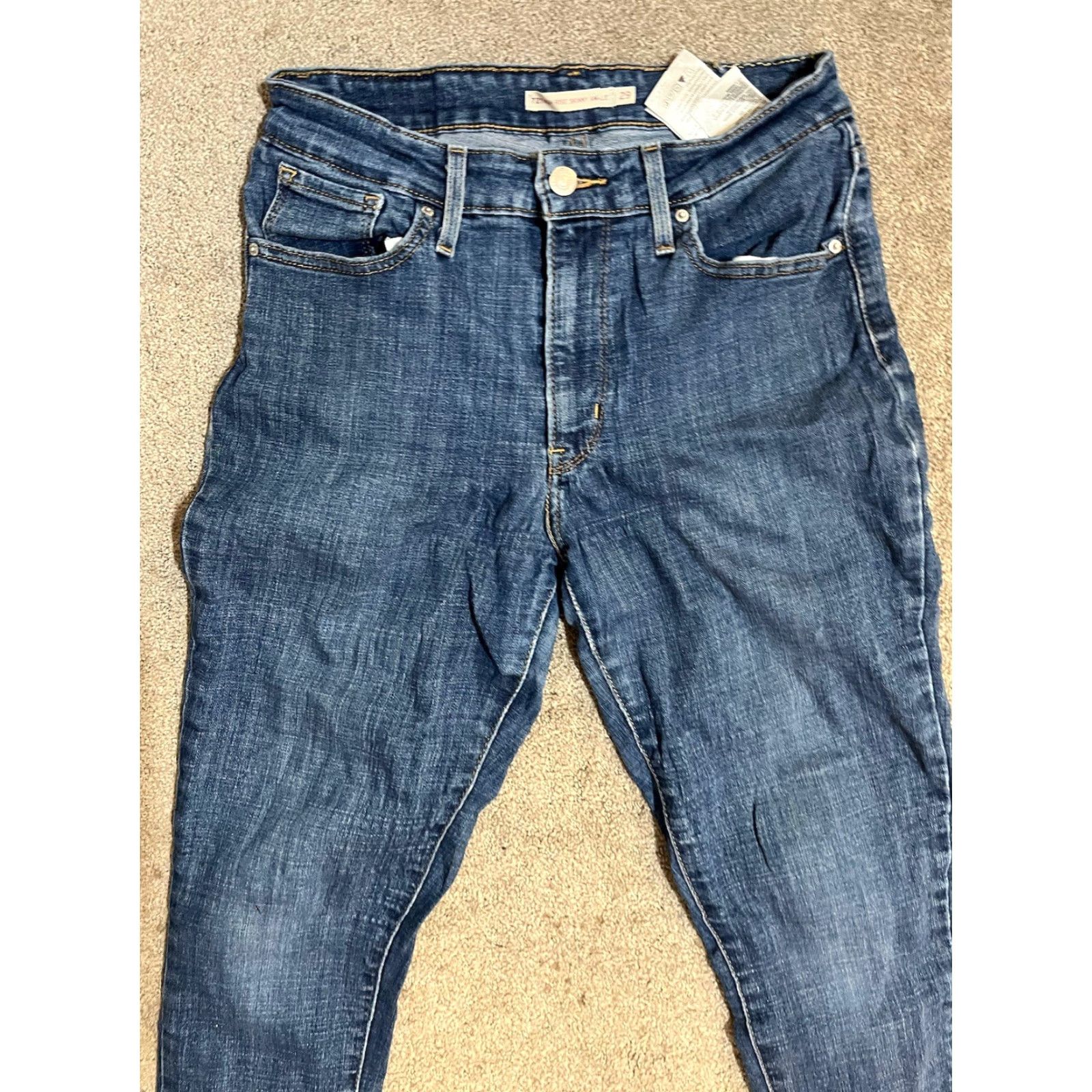 Levi's VINTAGE Levi's 721 High-Rise Skinny Women's Jeans 29x26 Blue Medium Wash Regular 29 Inseam 26 in Women Jeans Stretch Button Zipper Pacific Size 29" - 4 Thumbnail