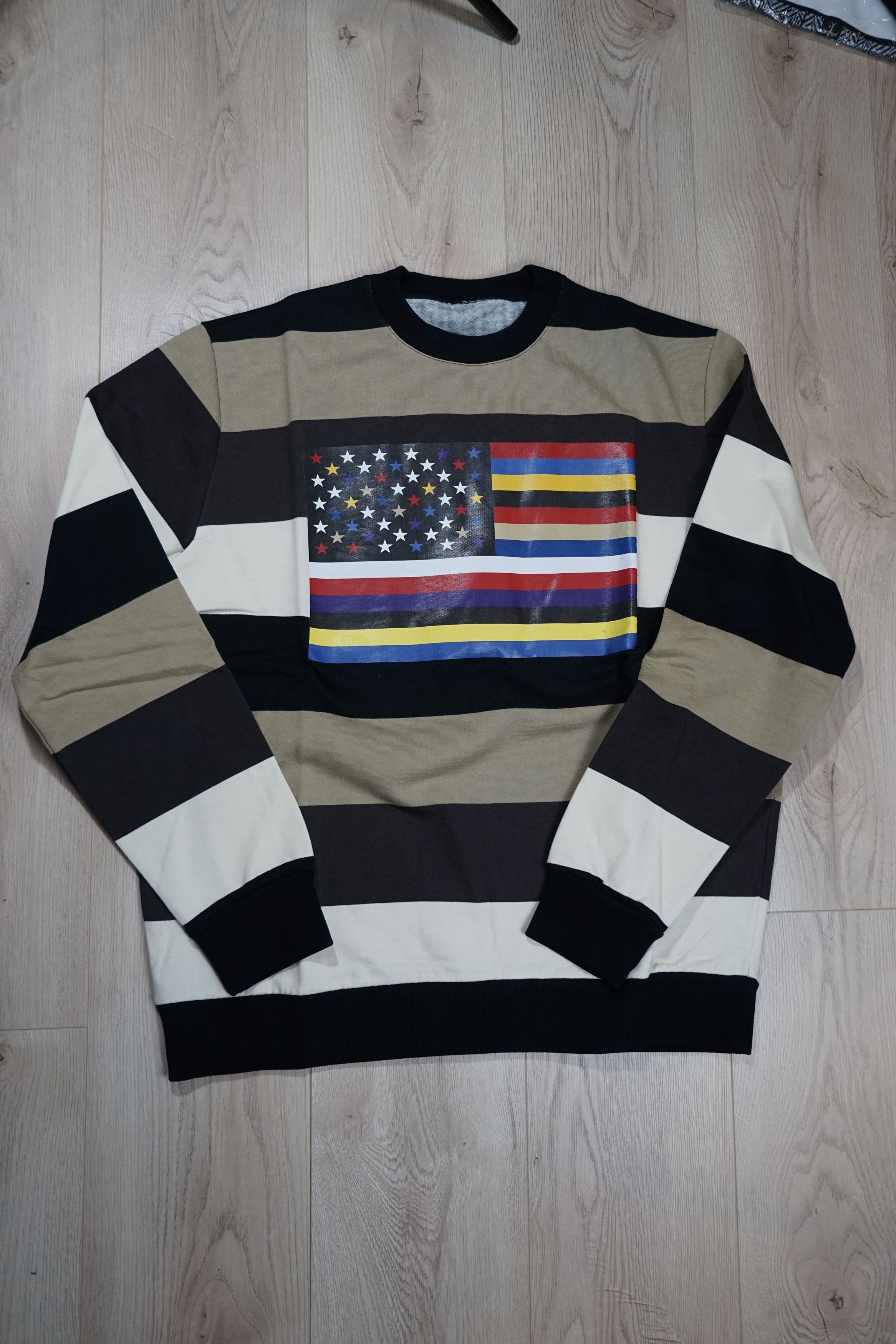 Givenchy SS14 TISCI Runway Multi Strip Flag Oversized Sweat RRP $795 Size US S / EU 44-46 / 1 - 18 Thumbnail