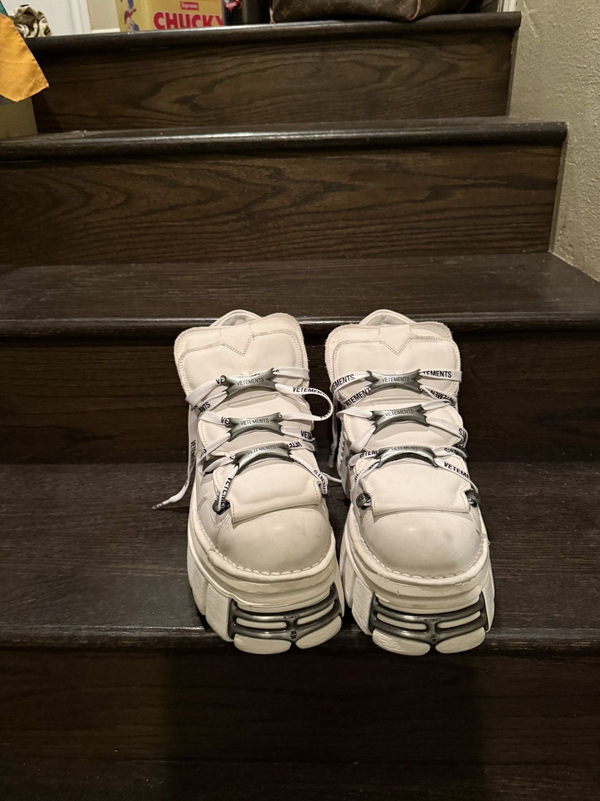 New Rock × Vetements VETEMENTS New Rock White Platform Sneakers Size US 12 / EU 45 - 2 Thumbnail