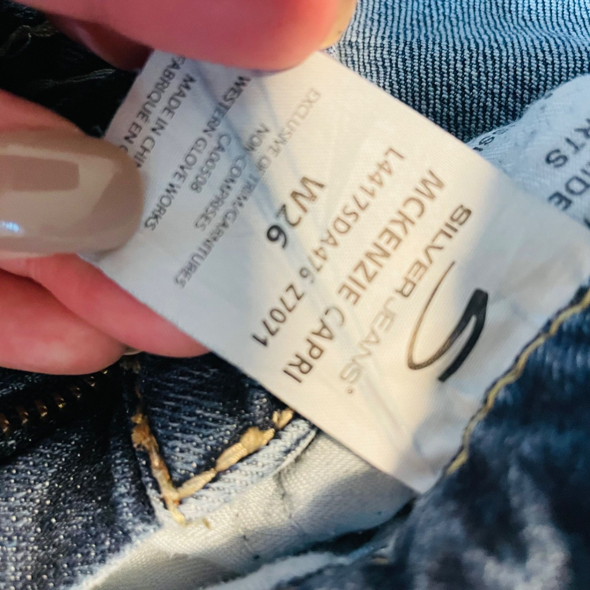 Silver Jeans Co. Womens Silver Capri Jeans Suki Distressed Blue Wash Size 26 Size 26" / US 2 / IT 38 - 5 Thumbnail