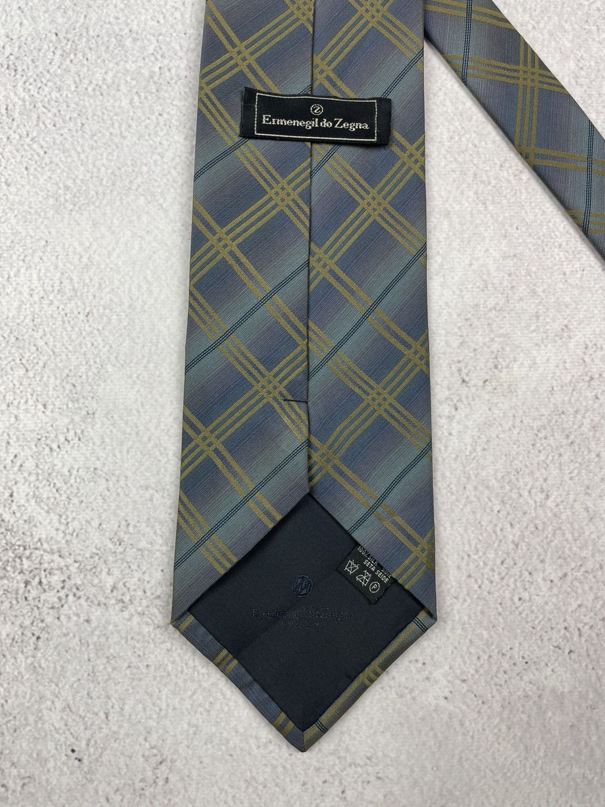 Ermenegildo Zegna × Vintage Emenegildo Zegna Mens Tie 100% Silk Size ONE SIZE - 5 Thumbnail