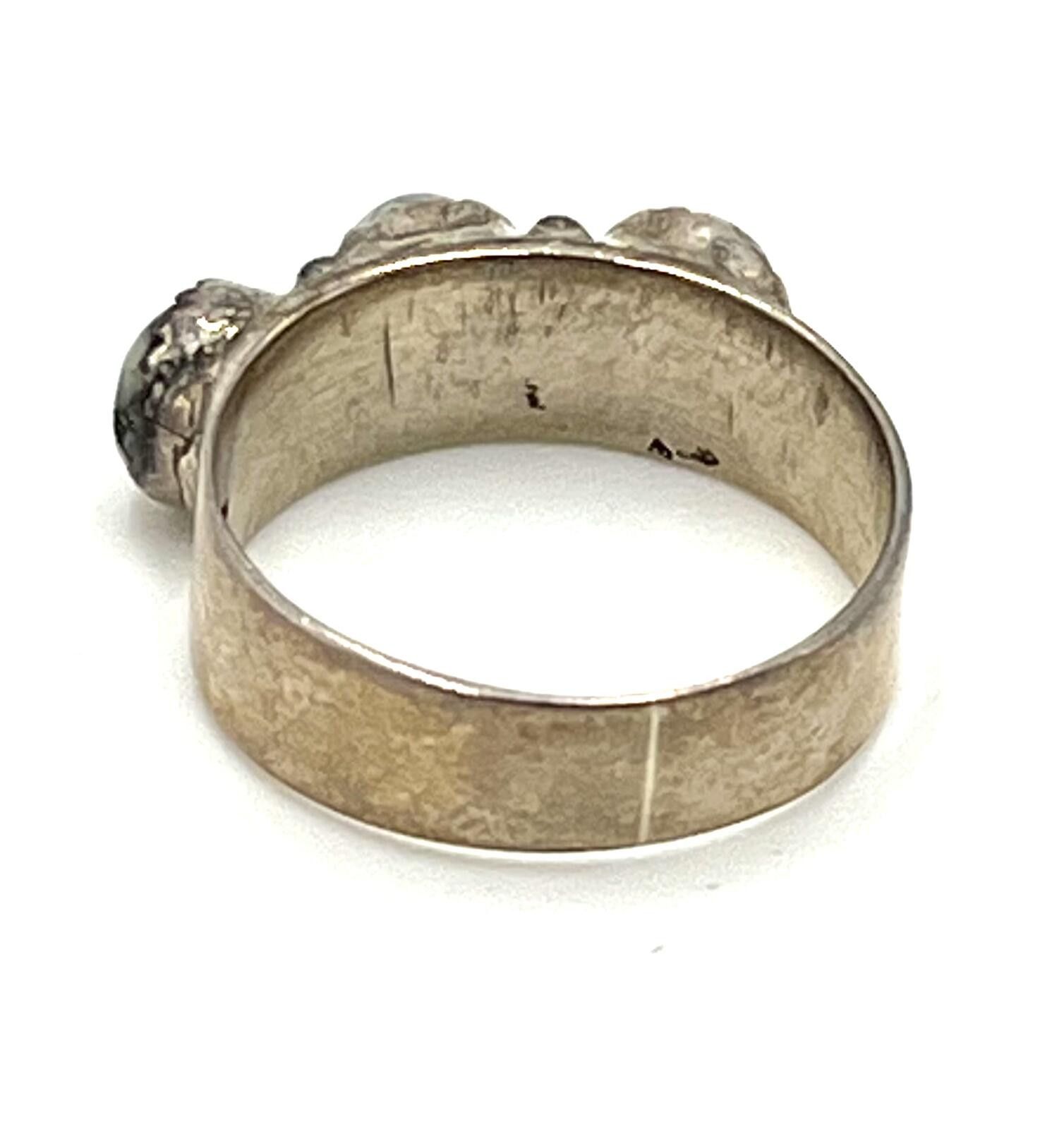 Other Sterling Silver Wide Ring with Bezel-Set Buffalo Turquoise Size ONE SIZE - 4 Thumbnail