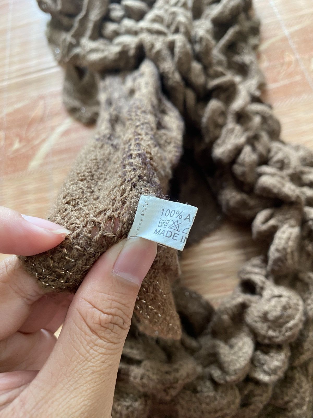 KMRii Japanese Knitted Hole Scarf 14th Kmrii Yasuyukiishii Size ONE SIZE - 7 Thumbnail