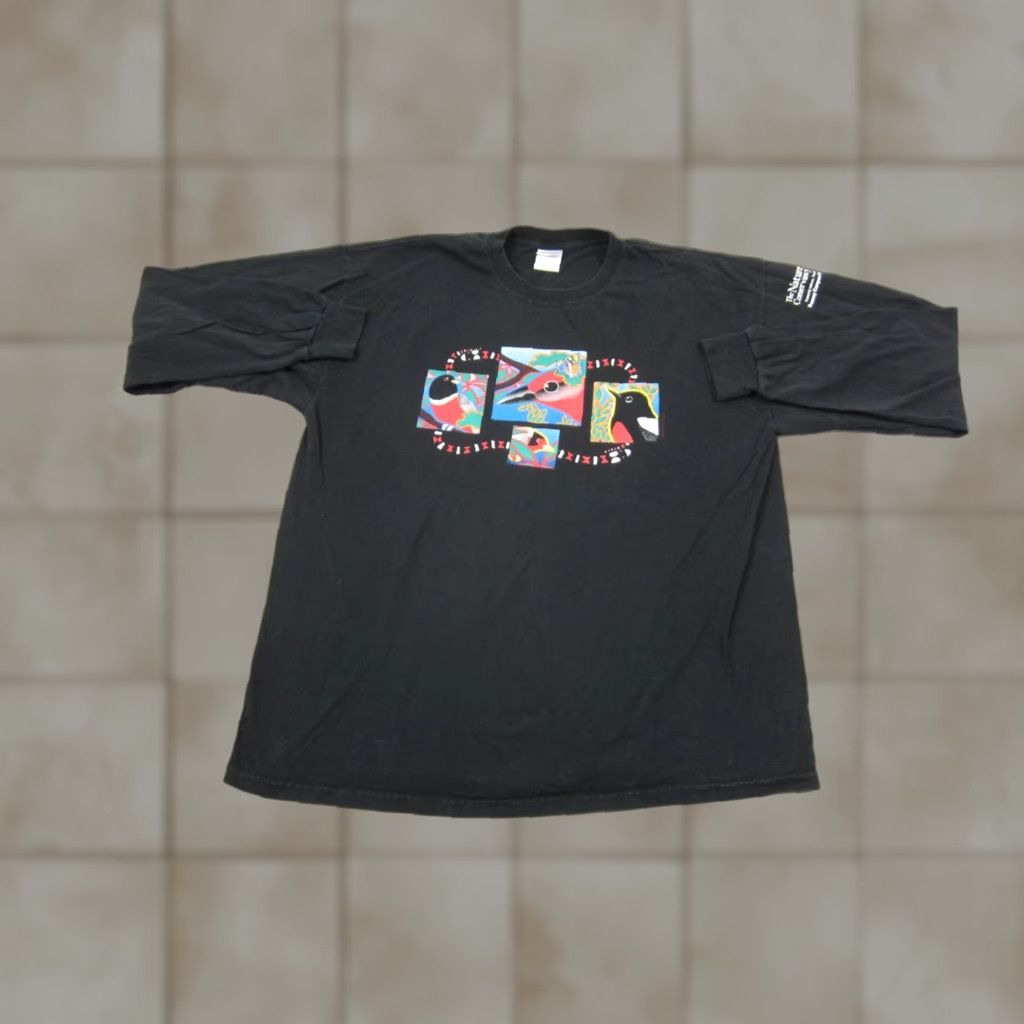 Gildan VINTAGE Birds Shirt Mens XL Black Gildan Ultra Cotton Nature Conservancy T-Shirt 90s Swinging Rock Conservatory Size US XL / EU 56 / 4 - 1 Thumbnail