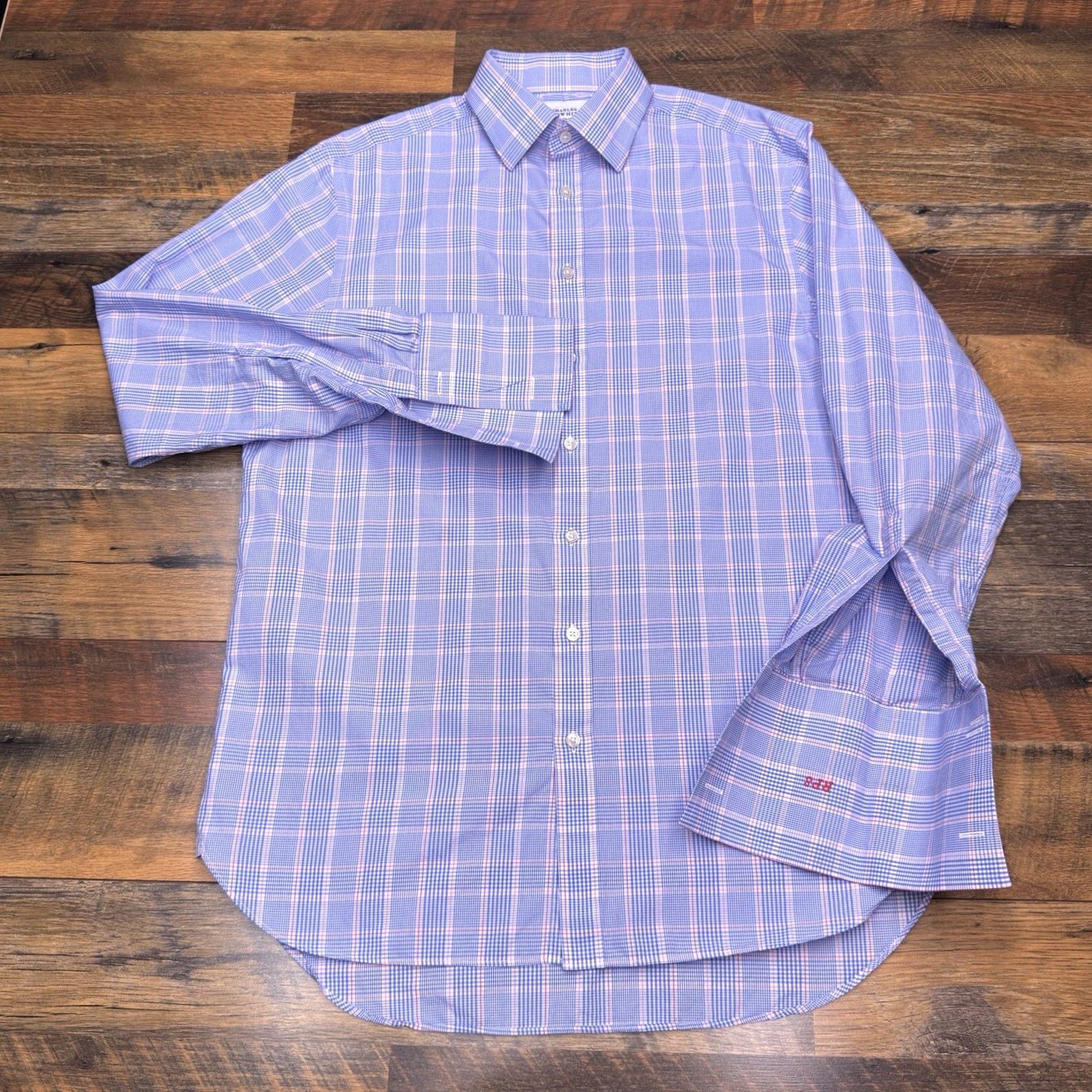 Charles Tyrwhitt Charles Tyrwhitt Dress Shirt Mens 16 Blue Plaid Classic Fit Button Up Shirt Size 42R - 4 Thumbnail