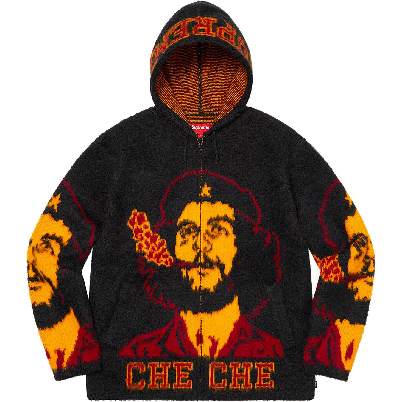 Image of Supreme Che Hooded Zip Up Sweater Black Xlarge Size, Men's