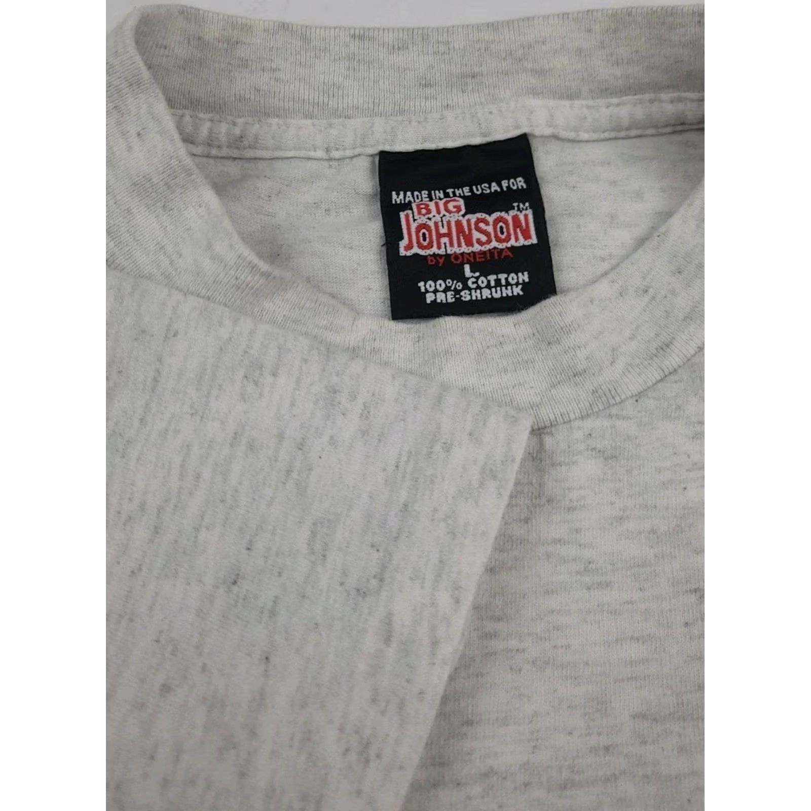 Big John VINTAGE Big Johnson USA Graphic Print T Shirt Mens M Gray Short Sleeve Crew Neck 90s Racing Print Size US M / EU 48-50 / 2 - 5 Thumbnail