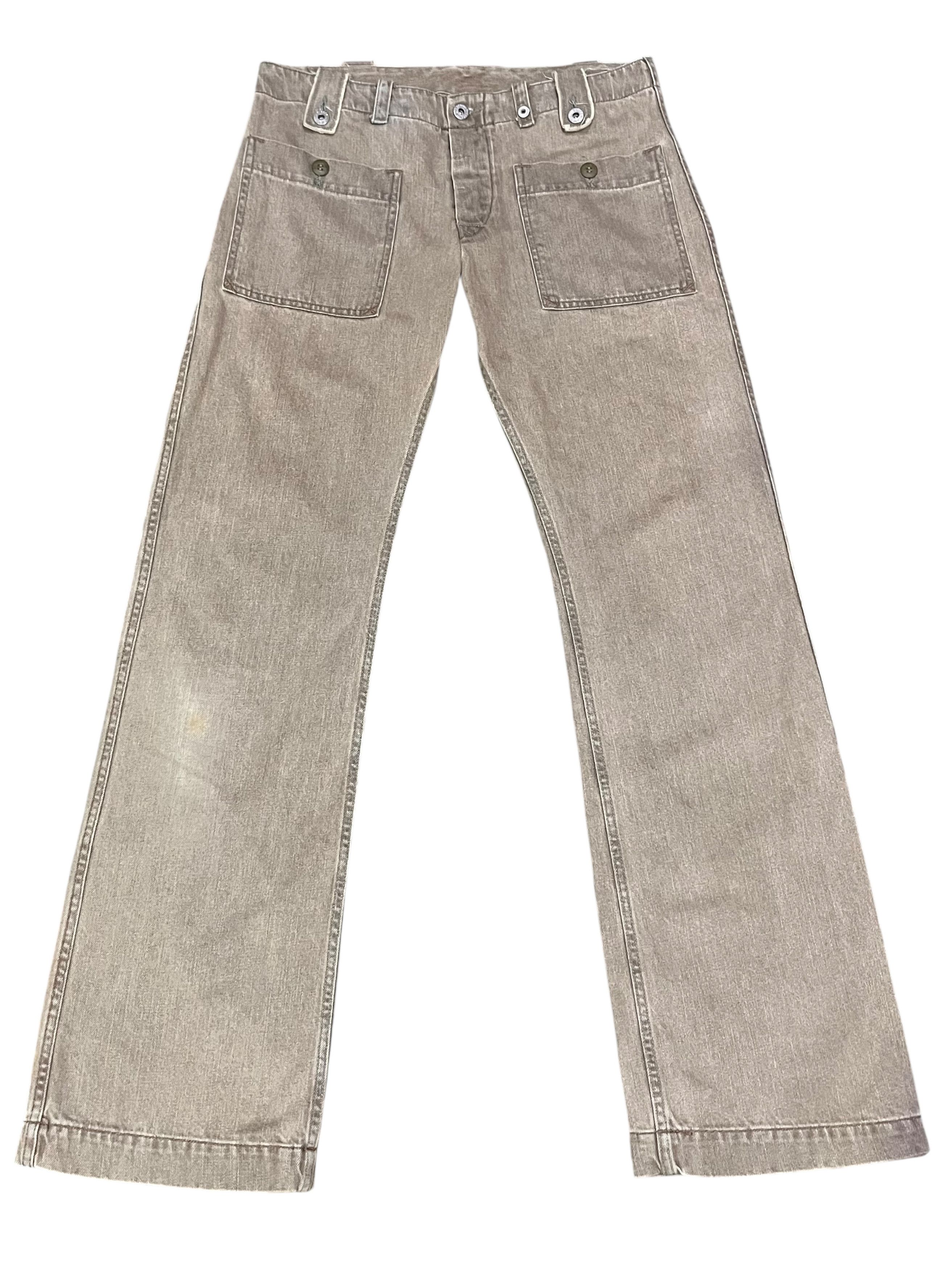 Diesel 🔥Vintage DIESEL BUSH PANTS Distressed FLARE Denim ITALY Size US 31 - 1 Thumbnail