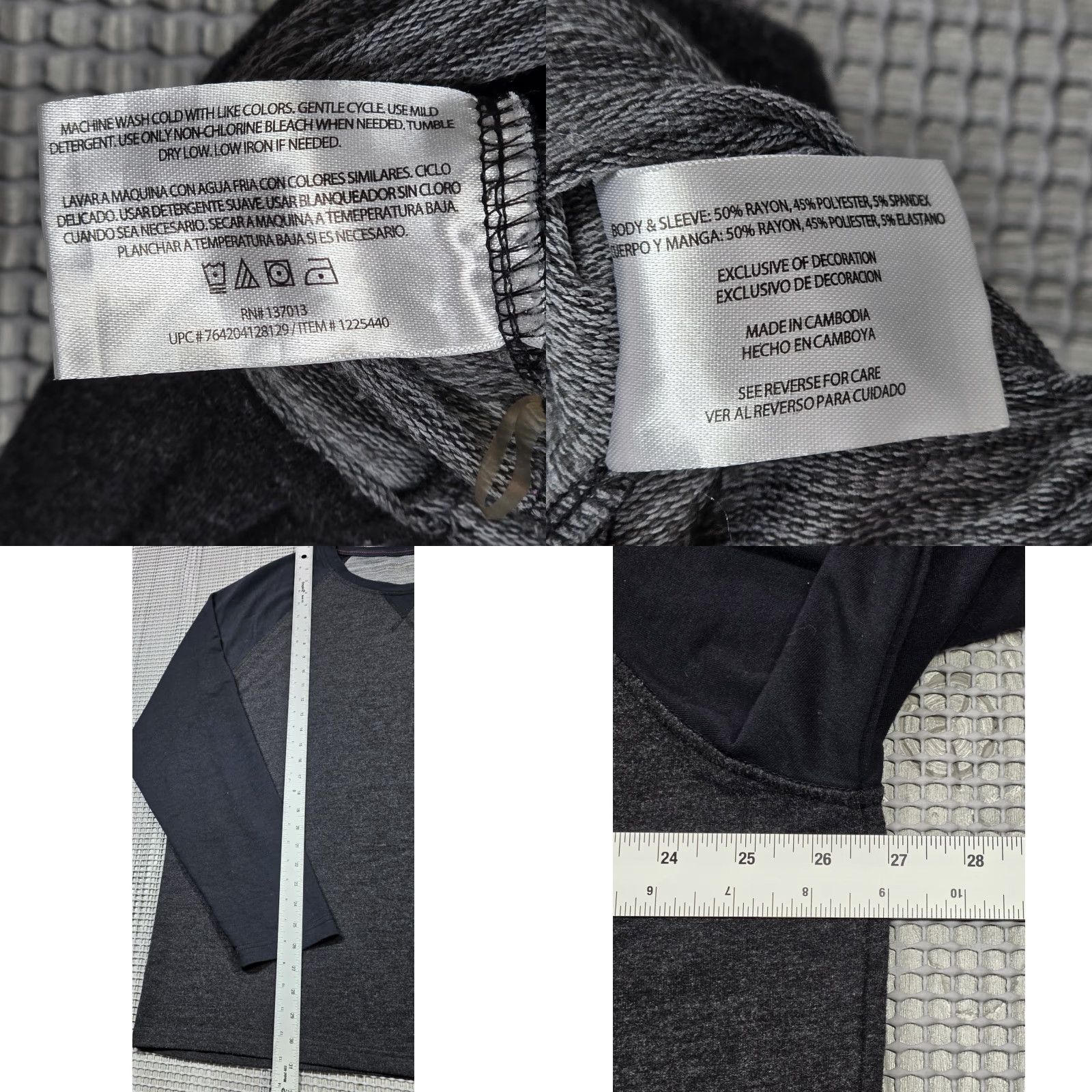 Orvis Orvis Shirt Men’s Crew Neck Raglan Long Sleeve T-shirt Two Tone Gray/Black Men’s 2XL Size US XXL / EU 58 / 5 - 8 Thumbnail