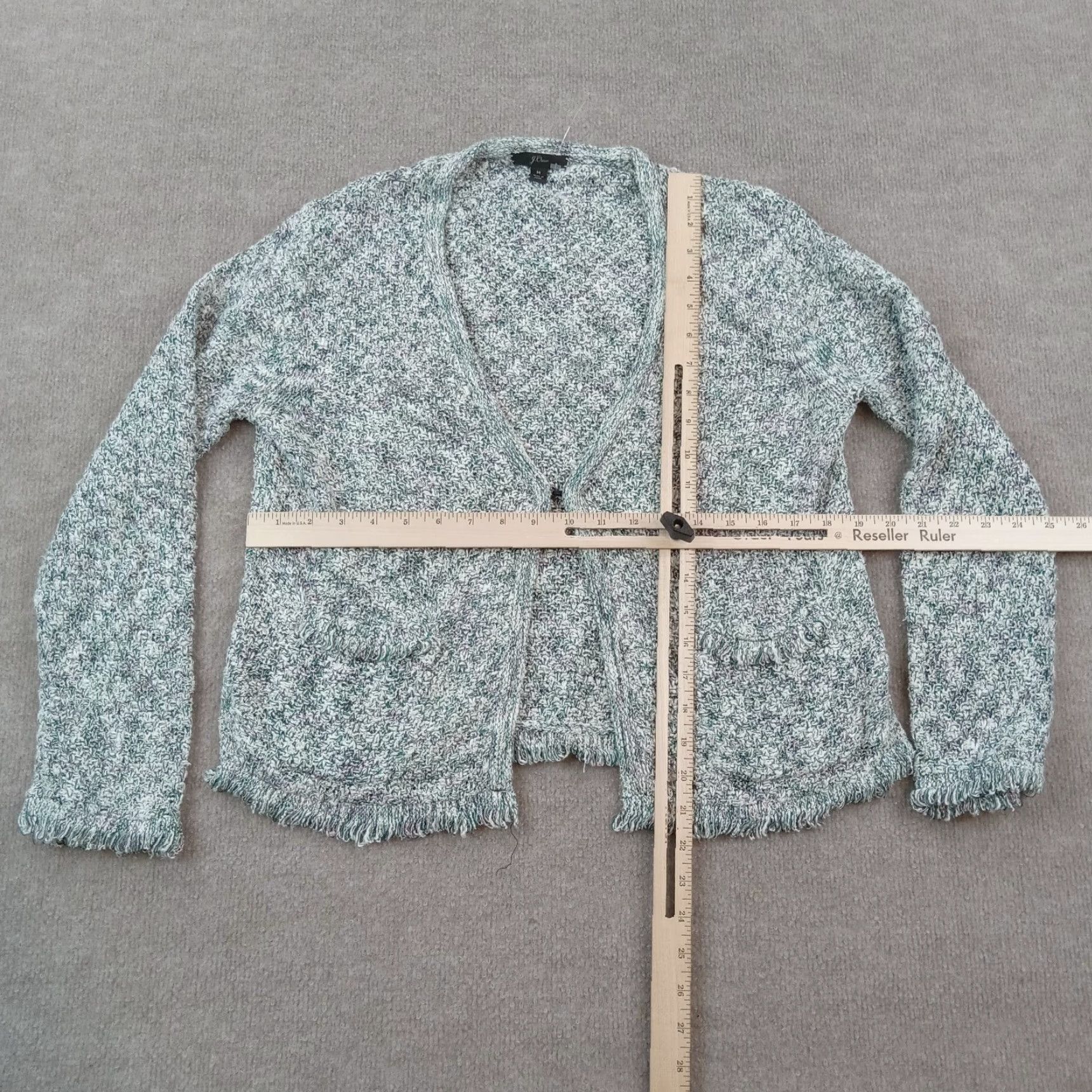 J.Crew J.CREW Womens Green Knit Cardigan Sweater Medium Long Sleeve Hook Eye Acrylic Size M / US 6-8 / IT 42-44 - 2 Thumbnail
