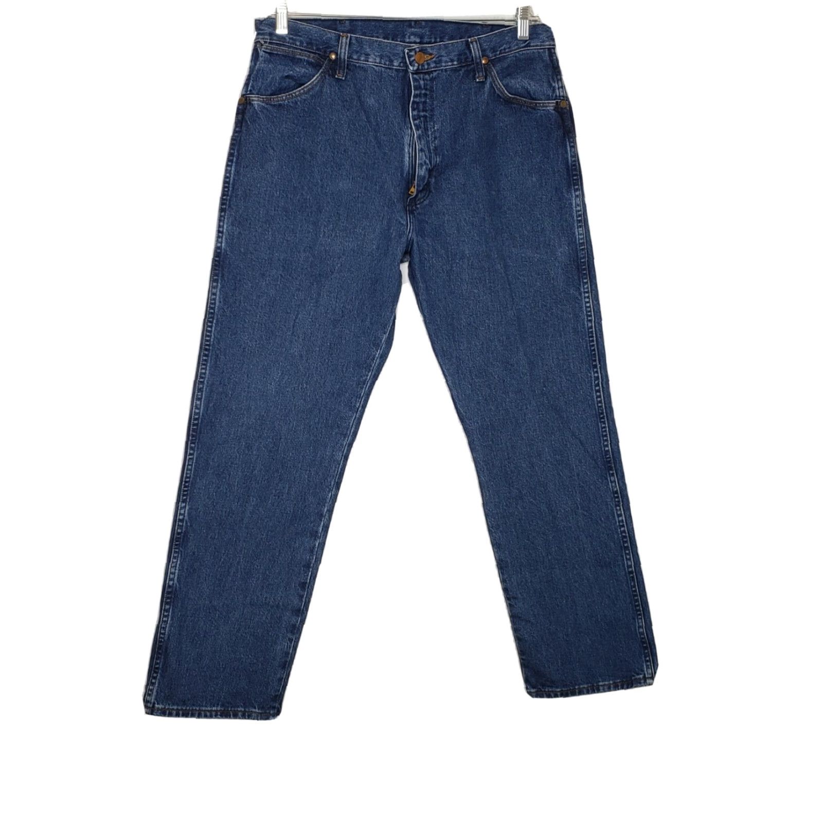Wrangler Wrangler Jeans Mens 36x30 Denim Cotton 13MWZ Blue Medium Wash Casual/Work Pockets Size US 36 / EU 52 - 2 Thumbnail