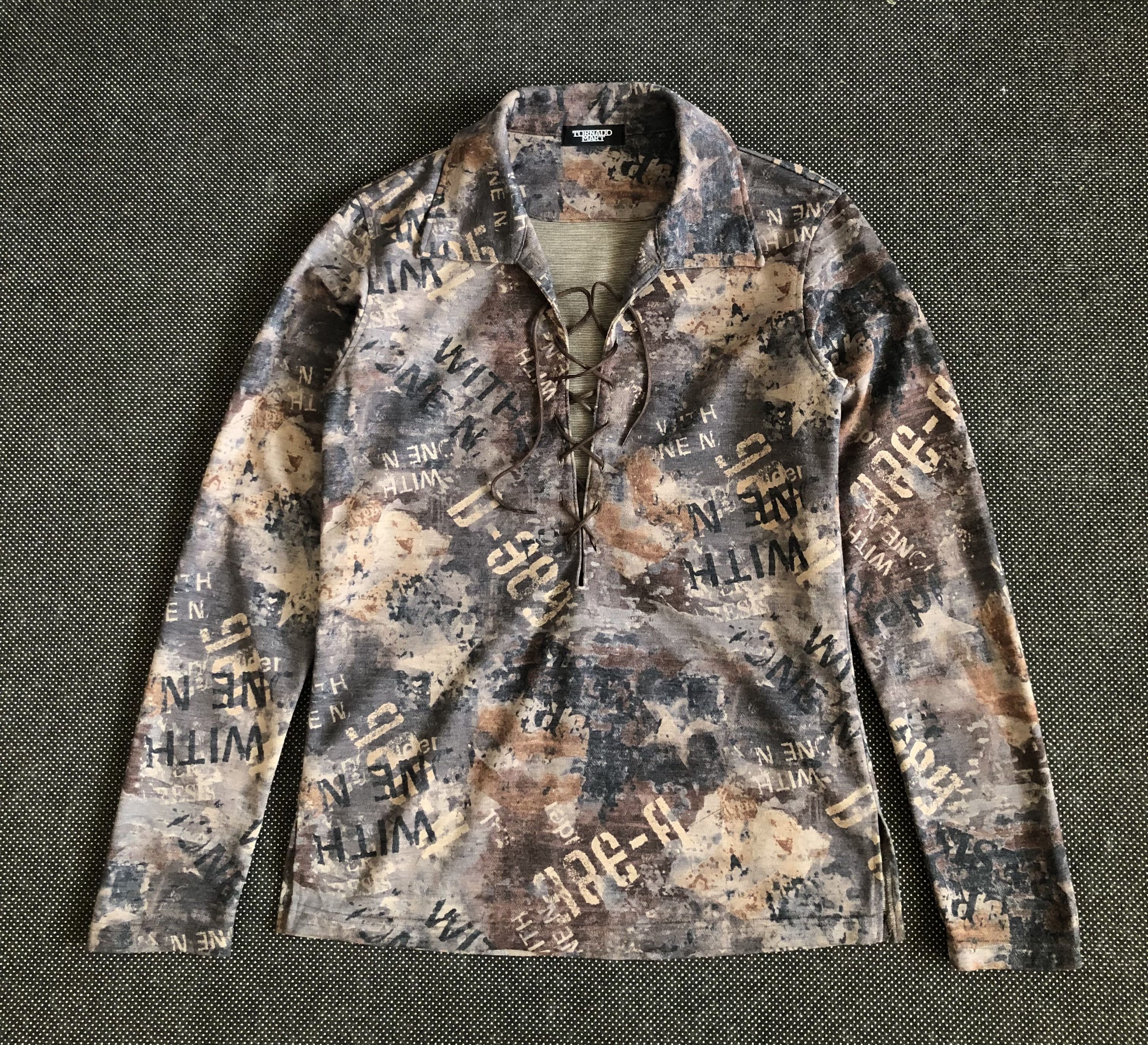 Tornado Mart × Vintage RARE🔥VTG TORNADO MART UNISEX LACES UP CHEST L/S WOOL BLEND Size US S / EU 44-46 / 1 - 1 Thumbnail