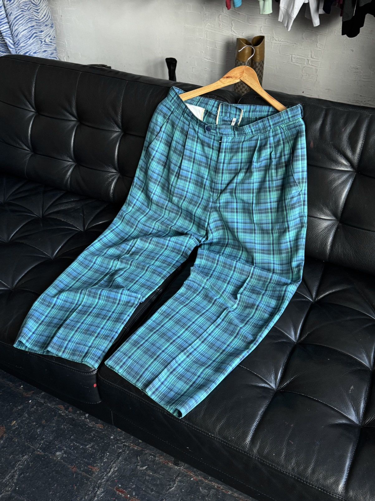 Adidas Vintage Adidas Western Germany Tartan Plaid Pleated Pants Size US 33 - 19 Thumbnail