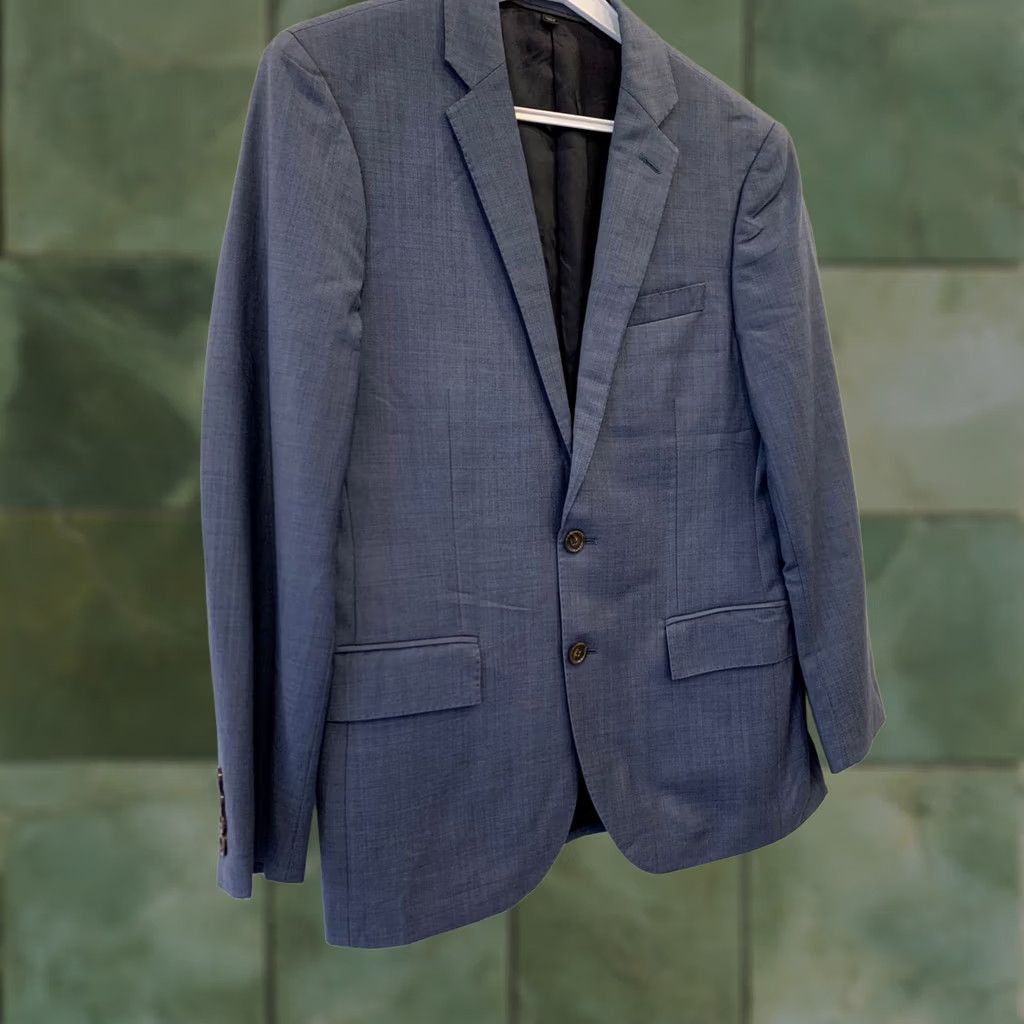 J.Crew J.Crew Ludlow Blazer 38S Men Blue Italian Tollegno 1900 Slim Two-Button Blazer Jacket Size 38R - 1 Thumbnail