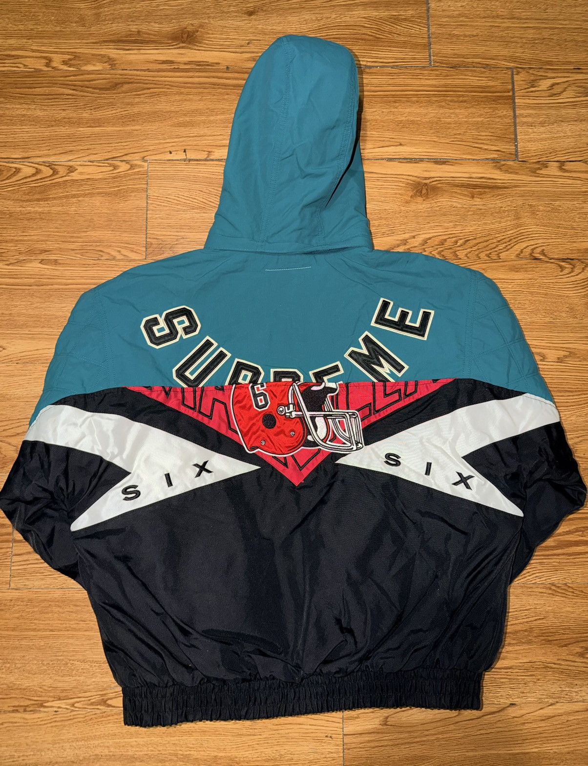 Supreme Supreme MM6 Maison Margiela Split Stadium Jacket Teal size S Size US S / EU 44-46 / 1 - 2 Thumbnail