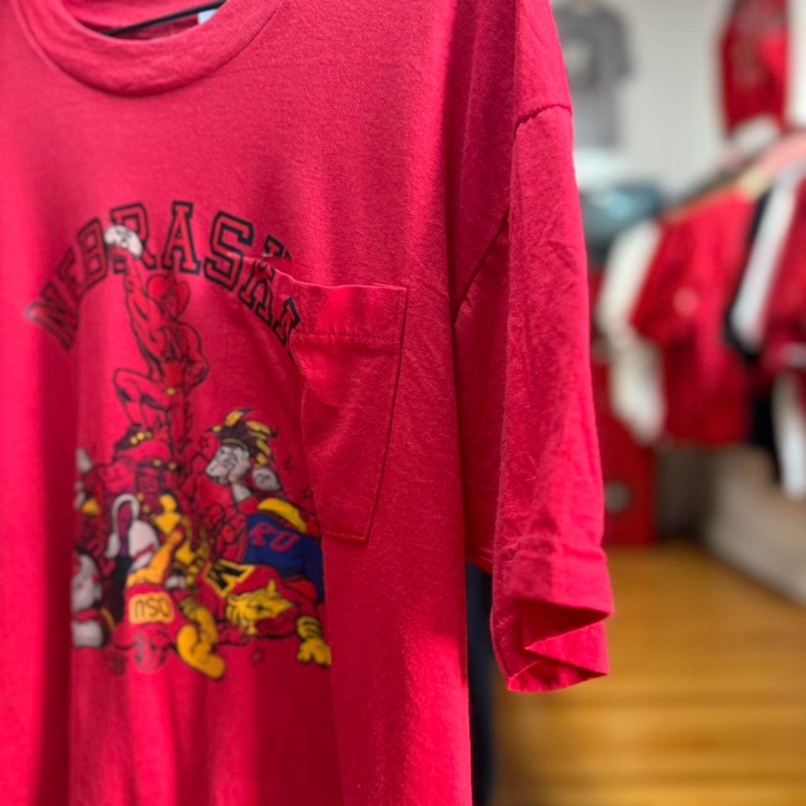 Vintage Vintage 80s Nebraska Huskers Standing in Top T-Shirt Size US XL / EU 56 / 4 - 5 Thumbnail