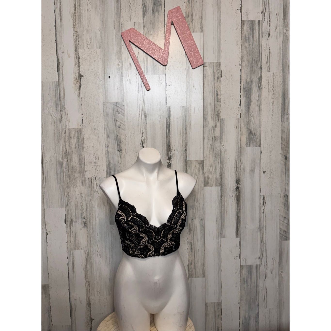 Other Luxxel Black Lace Cropped Bralette Top Size M Size M / US 6-8 / IT 42-44 - 1 Thumbnail