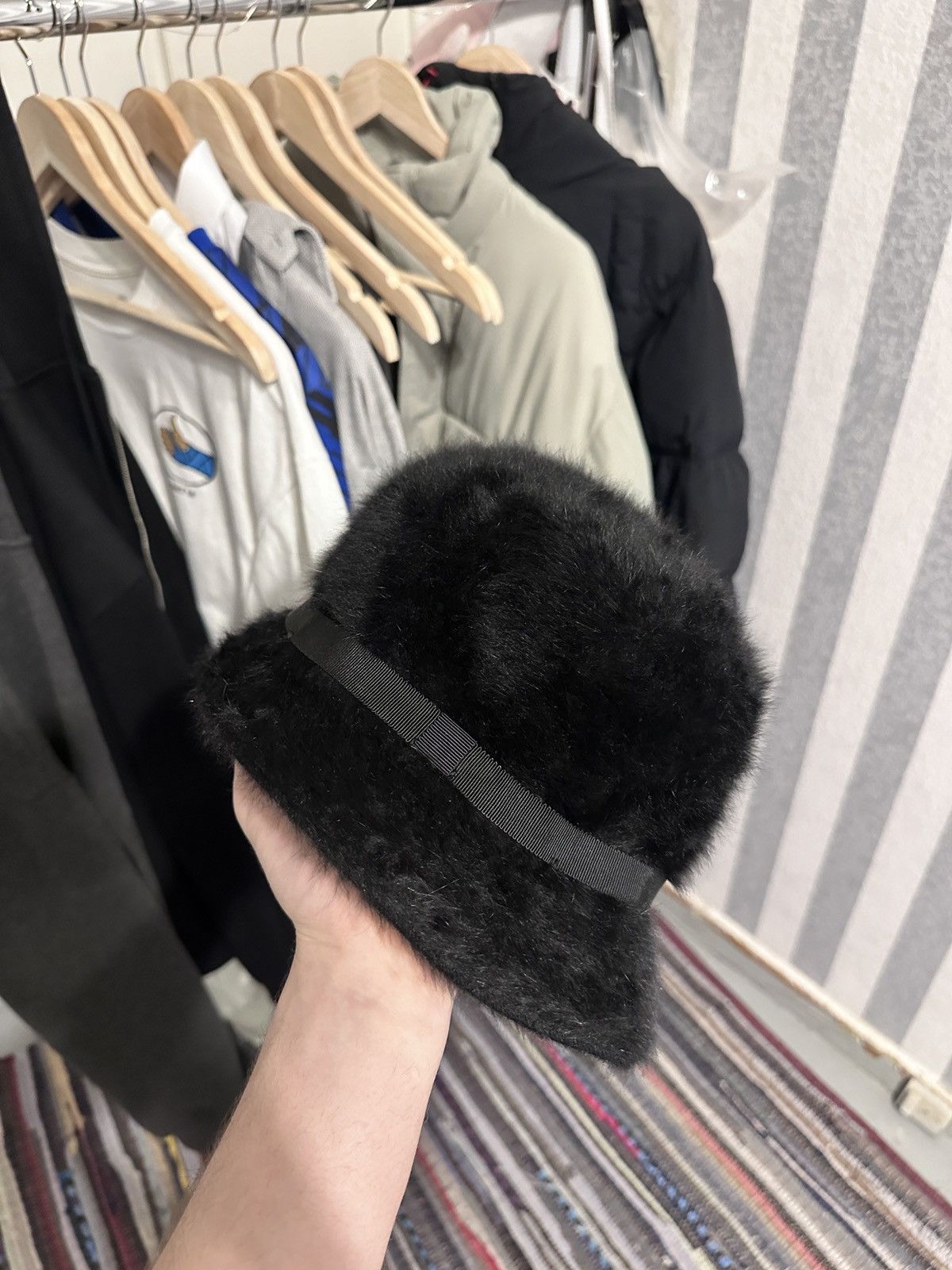 Kangol × Vintage Vintage mohair bucket panama angora fur faux hat Size ONE SIZE - 1 Thumbnail