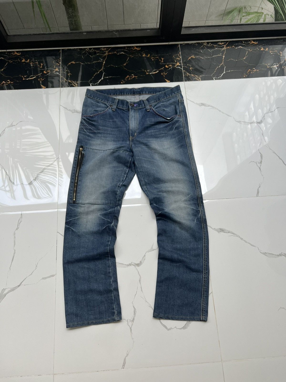 Edwin × Vintage 90’s EDWIN BLUE TRIP RARE JAPAN Y2K BAGGY JEANS POCKET LOGO Size US 34 / EU 50 - 2 Thumbnail
