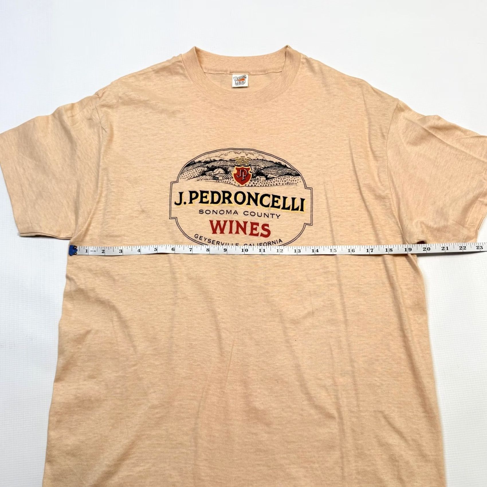 Hanes VINTAGE Hanes Shirt Mens Large Beige Sonoma County Wines J Pedroncelli Crew Neck Graphic T-Shirt Size US L / EU 52-54 / 3 - 6 Thumbnail