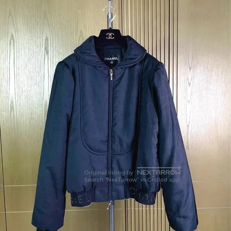 Chanel Chanel Black Nylon Cropped Jacket . Size S / US 4 / IT 40 - 2 Thumbnail