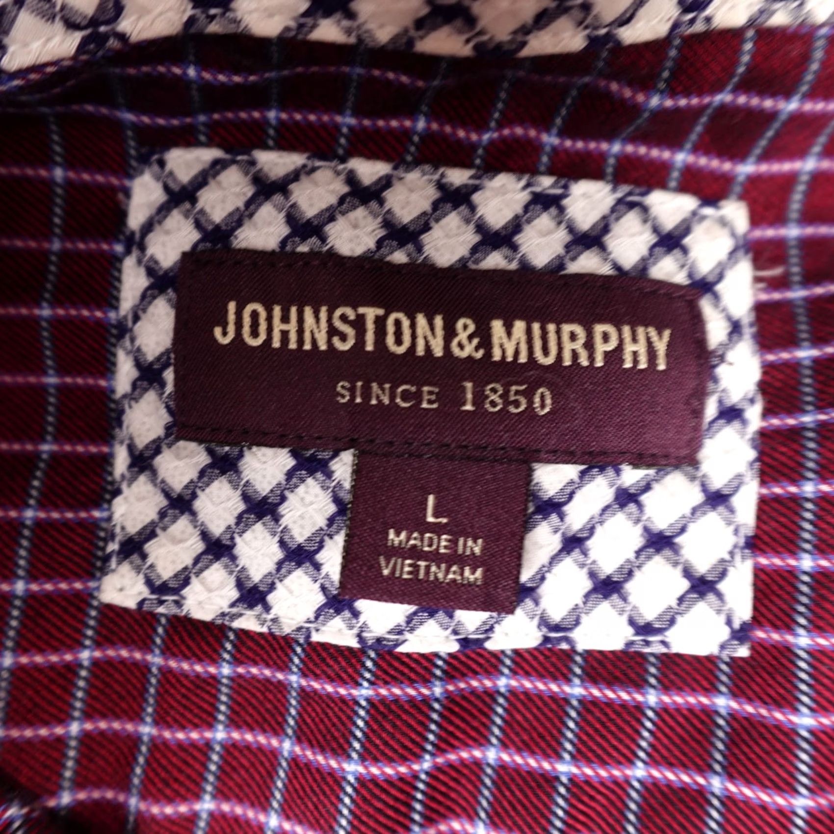 Johnston & Murphy Johnston & Murphy Shirt Mens Large Red Plaid Long Sleeve Button Up Flip Cuff Size US L / EU 52-54 / 3 - 2 Thumbnail