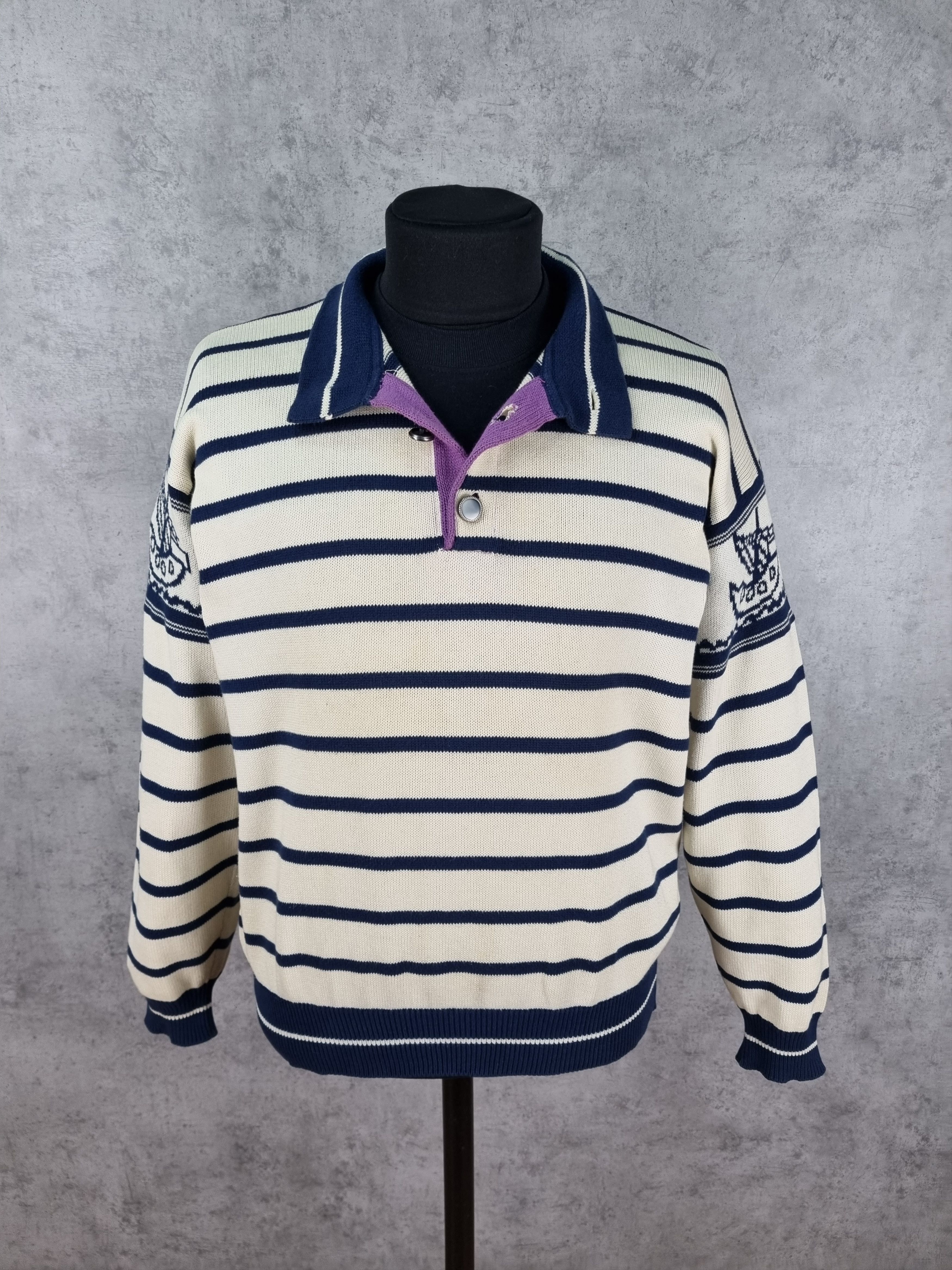 Iceberg × Jean Charles De Castelbajac Striped Castelbajac pour Iceberg Knitted Sweater Size US L / EU 52-54 / 3 - 17 Thumbnail