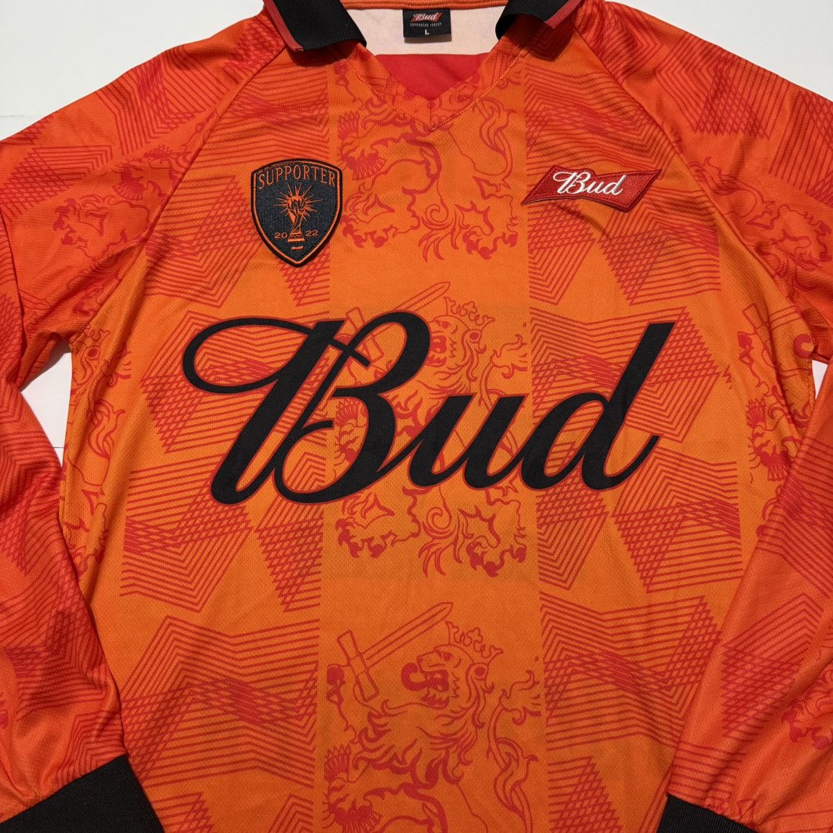 Budweiser Netherlands National Team World Cup 2022 Bud Football Jersey Size US L / EU 52-54 / 3 - 2 Thumbnail