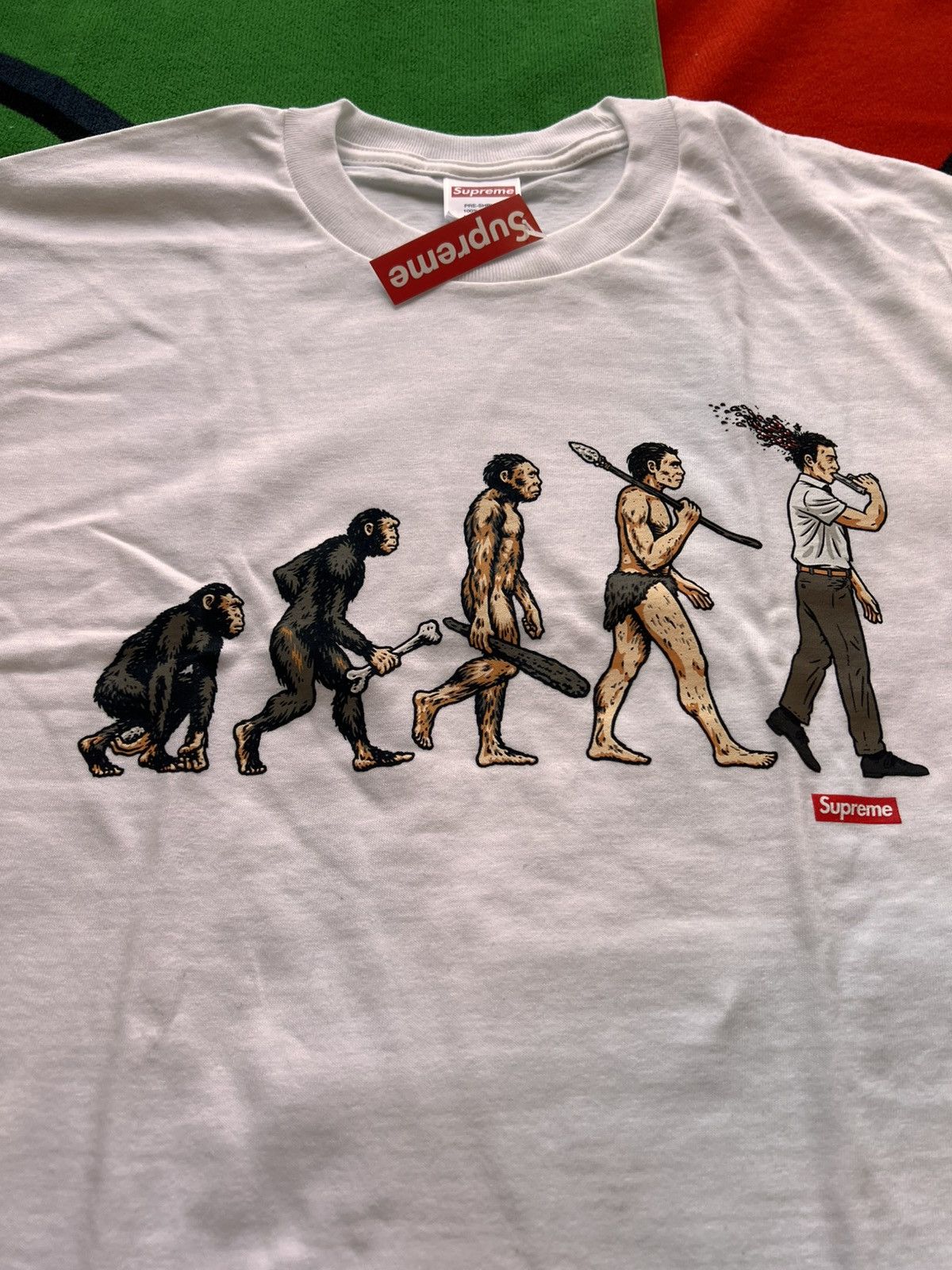 Supreme Supreme Evolution Tee White M ape human t-shirt primitive Size US M / EU 48-50 / 2 - 7 Thumbnail