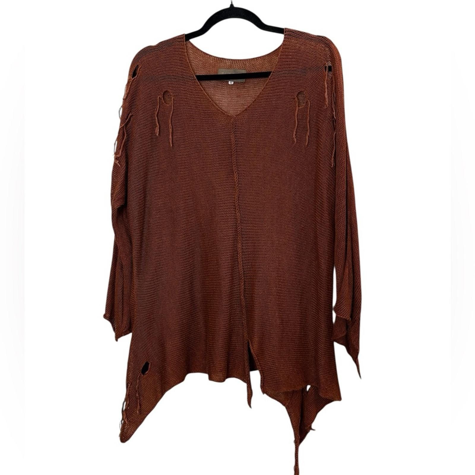 Other Zuza Bart Women’s Linen Thrashed Minimalist Sweater sz S Size S / US 4 / IT 40 - 1 Thumbnail
