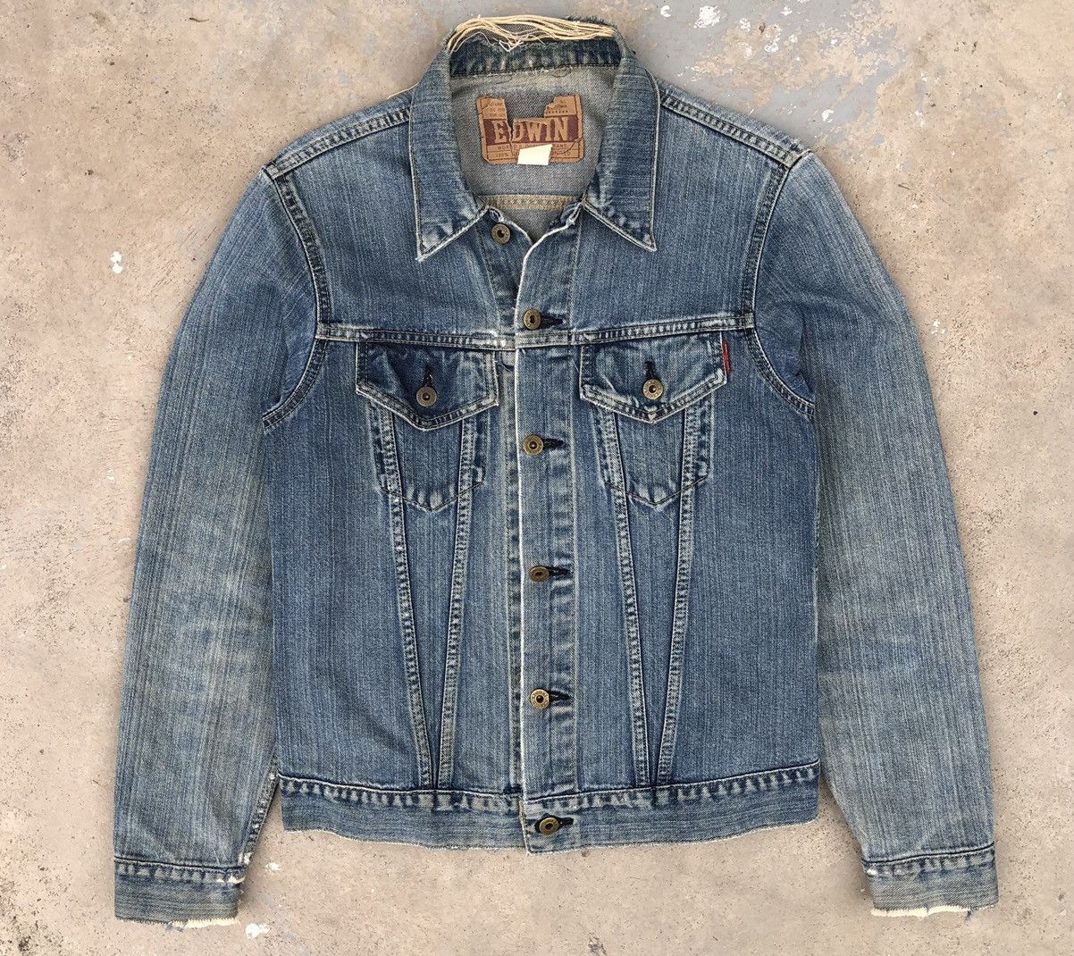 Edwin Vintage Edwin Distressed Denim Jacket Size US M / EU 48-50 / 2 - 2 Thumbnail