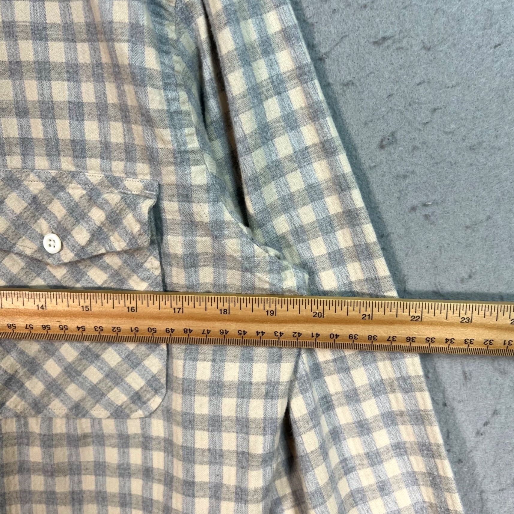 Billy Reid Billy Reid Mens Small Beige Gingham Button-Up Shirt Long-Sleeve Made In Italy Size US S / EU 44-46 / 1 - 5 Thumbnail