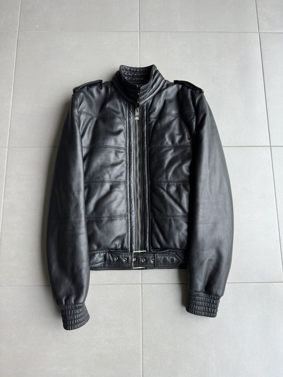 Dior × Hedi Slimane Dior Homme AW04 “VOTC” fur hooded leather jacket Size US M / EU 48-50 / 2 - 11 Thumbnail